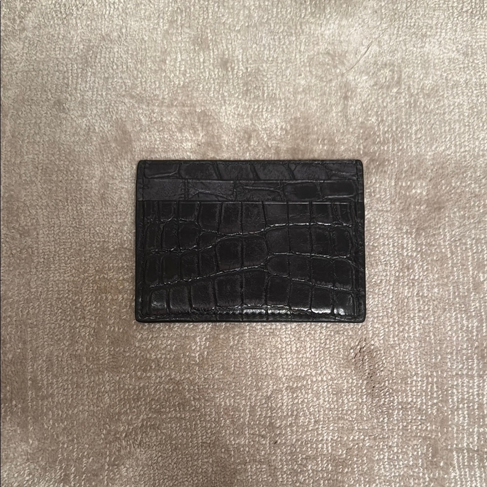 Gucci Black Crocodile-Embossed Card Holder